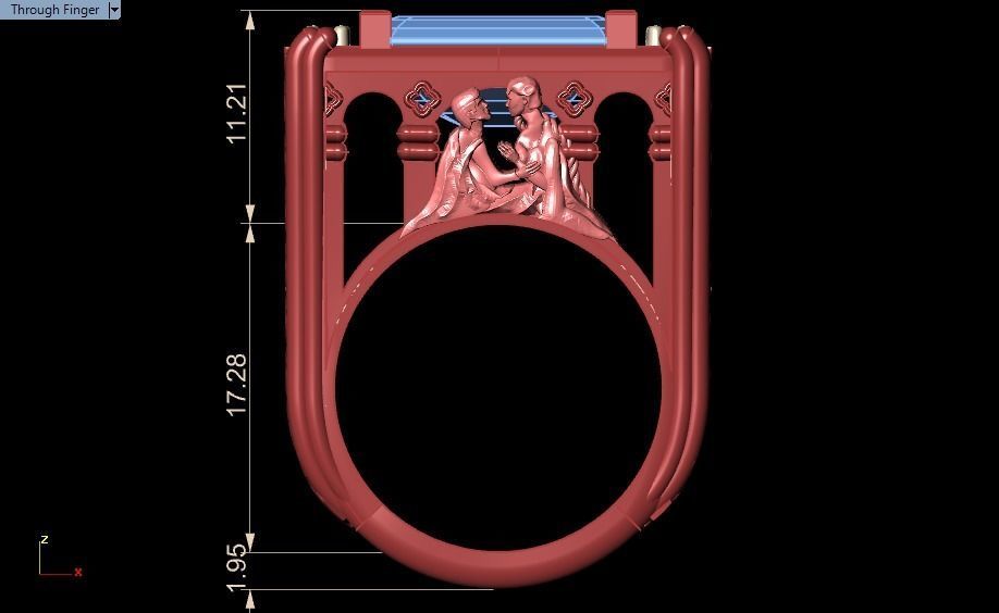 Romeo and Juliet ring -original  design 3D print model_19