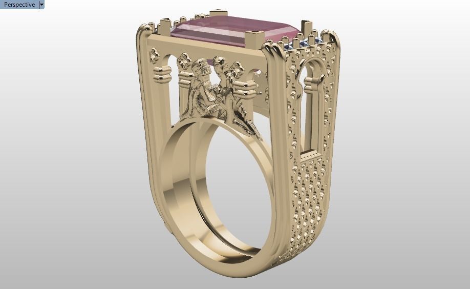Romeo and Juliet ring -original  design 3D print model_32