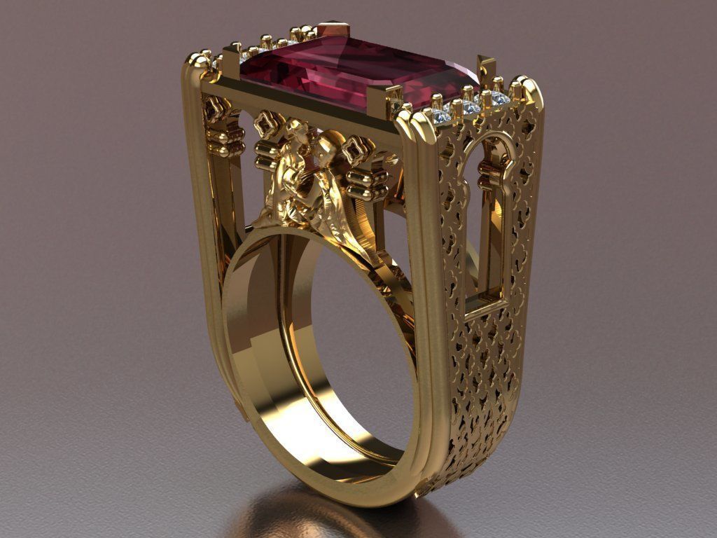 Romeo and Juliet ring -original  design 3D print model_26