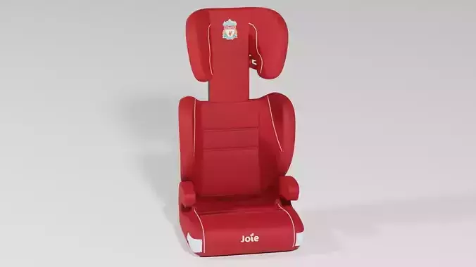 Red liverpool branded baby car seat S Low-poly 3D model