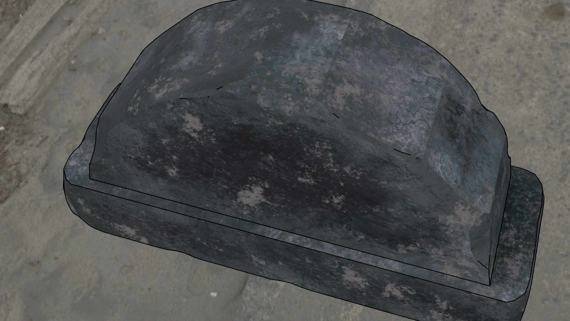 Grave small stone blender Low-poly 3D model_3
