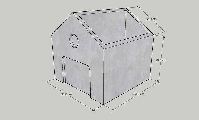 Mini Concrete Planter Box19 3D print model