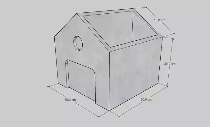 Mini Concrete Planter Box19 3D print model
