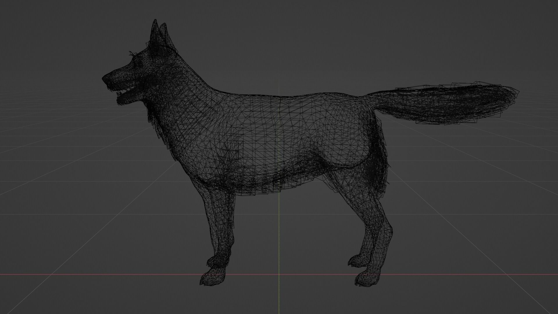 German Shepherd Dog Low-poly 3D model_6