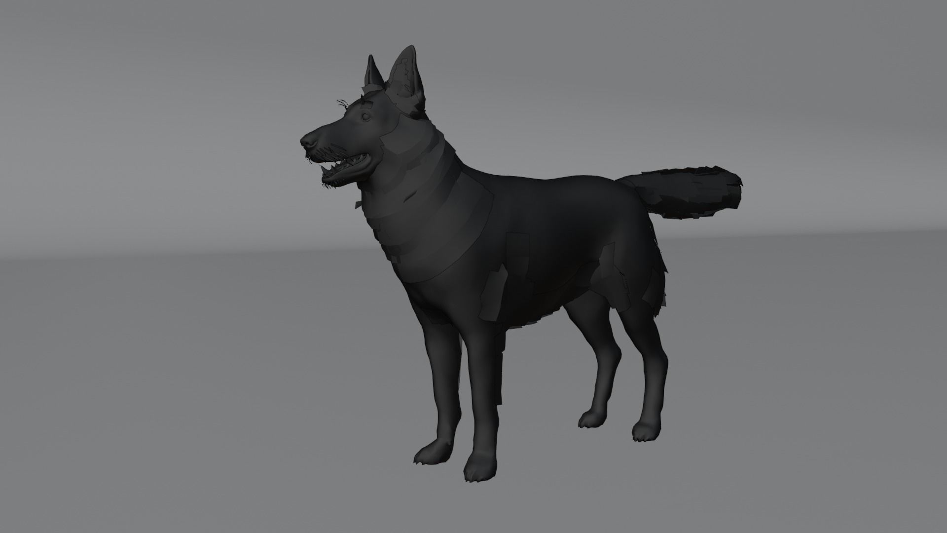 German Shepherd Dog Low-poly 3D model_1