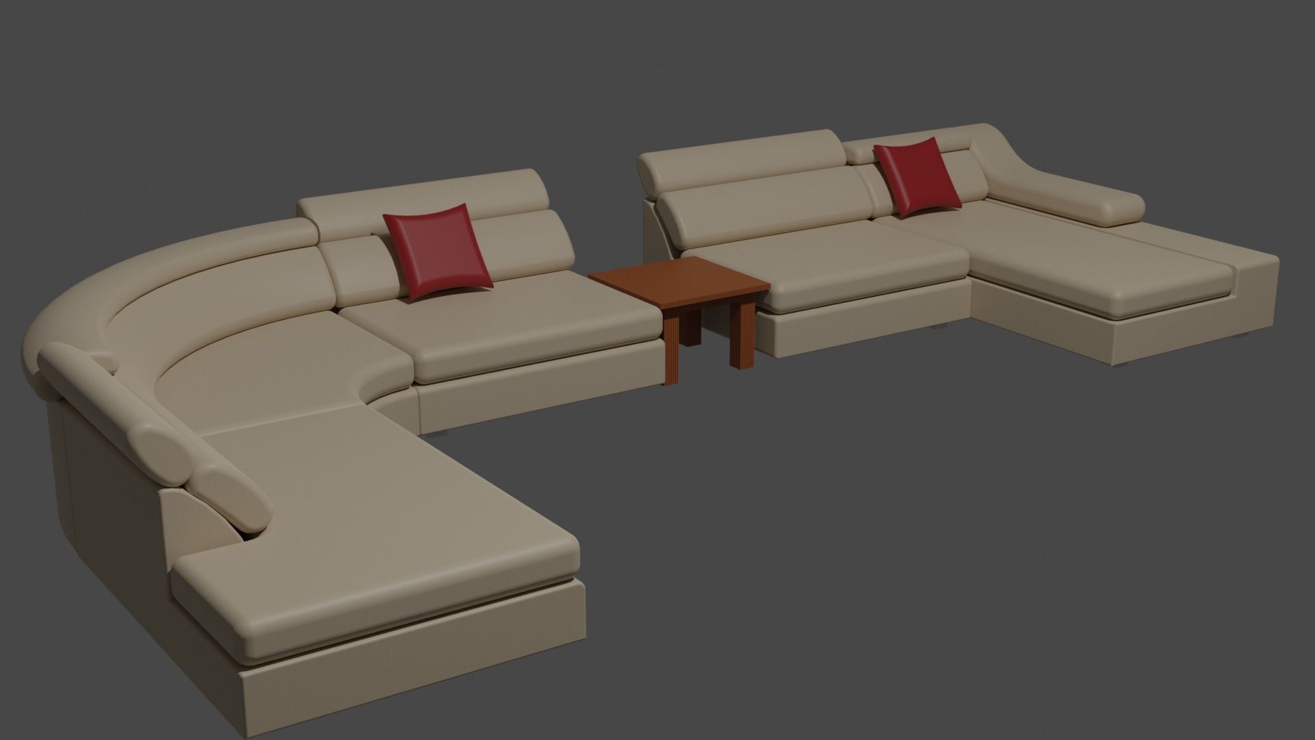 corner sofa set 3D model_4