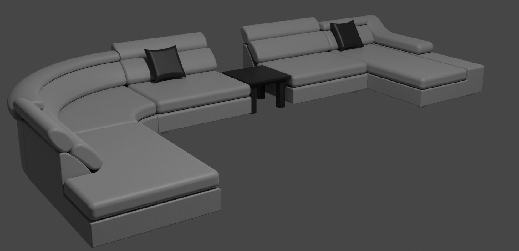 corner sofa set 3D model_9