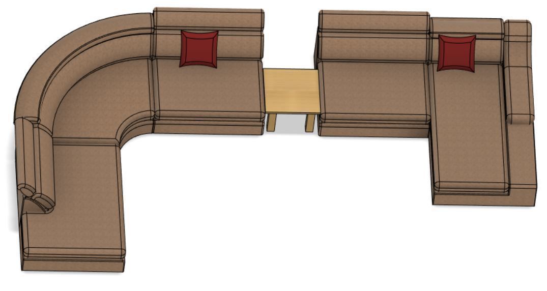 corner sofa set 3D model_8