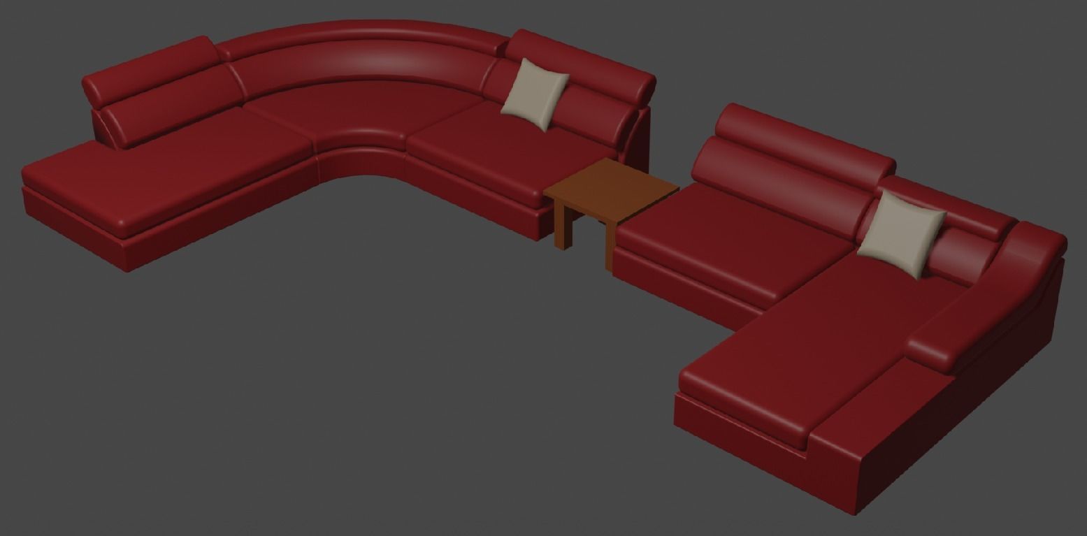 corner sofa set 3D model_7