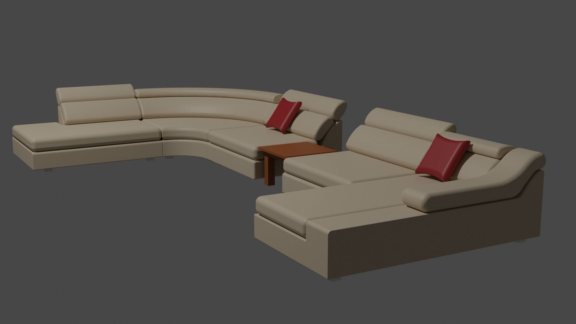 corner sofa set 3D model_1
