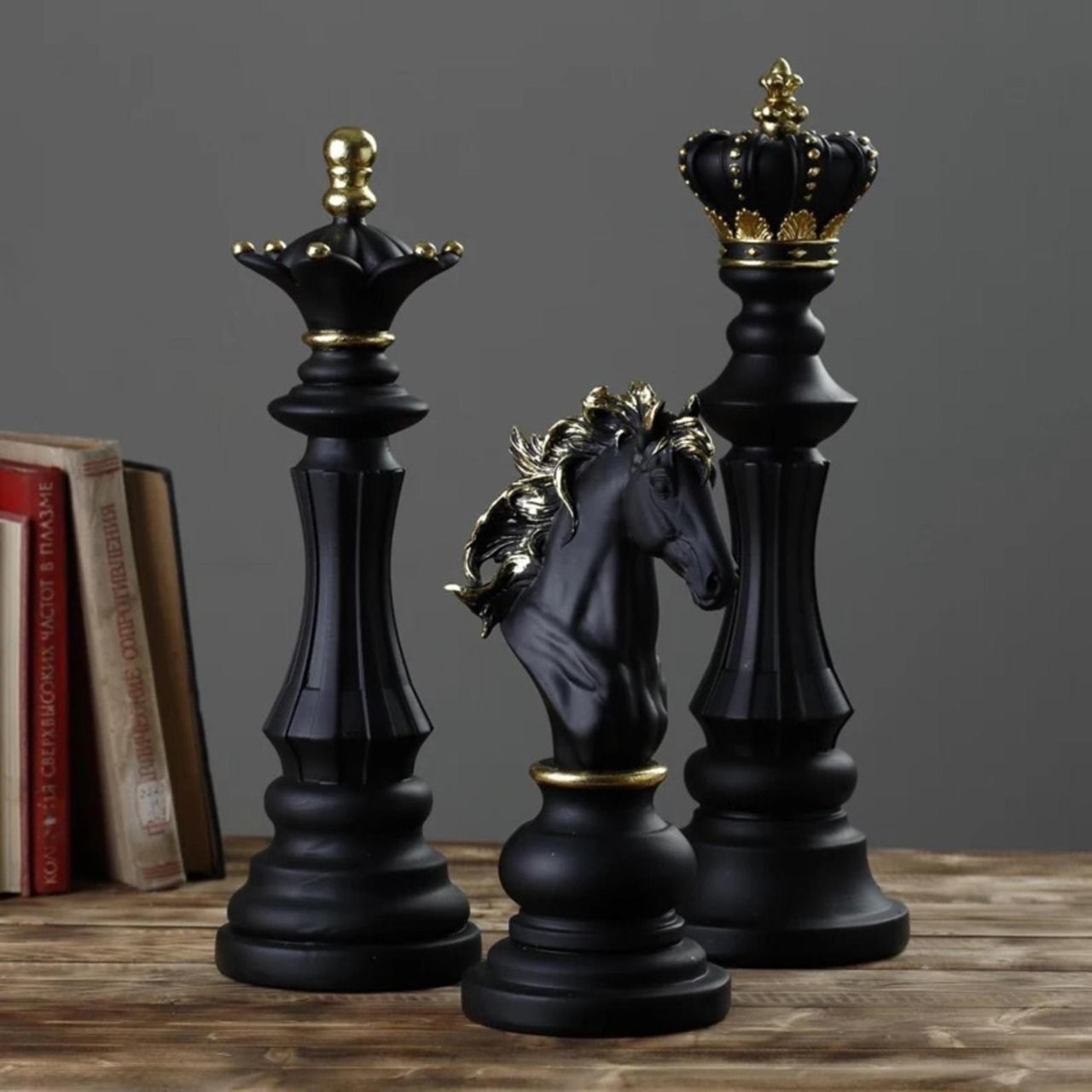 Chess king queen knight 3D print model_20