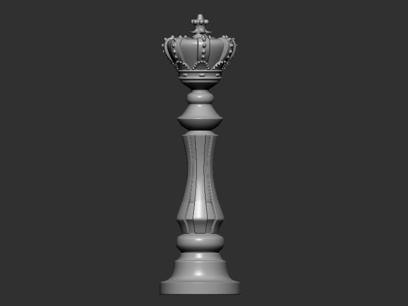 Chess king queen knight 3D print model_10