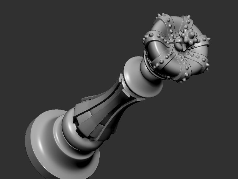 Chess king queen knight 3D print model_12