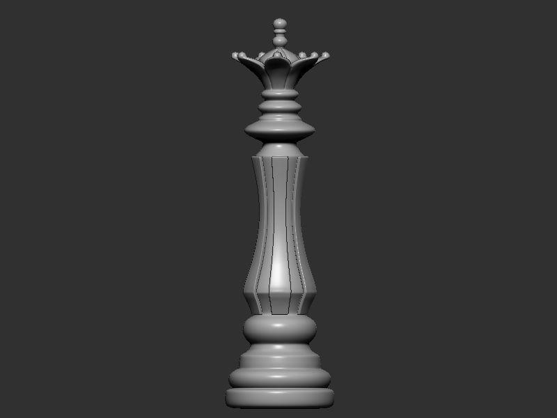 Chess king queen knight 3D print model_13