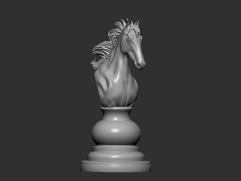 Chess king queen knight 3D print model_16