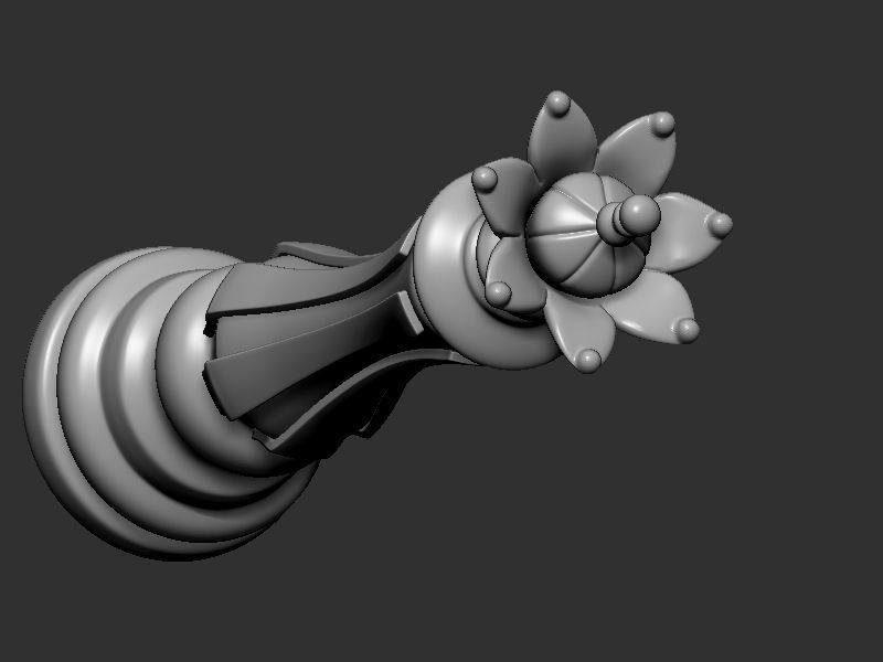 Chess king queen knight 3D print model_15