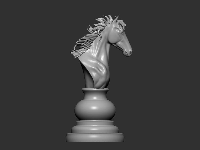 Chess king queen knight 3D print model_17