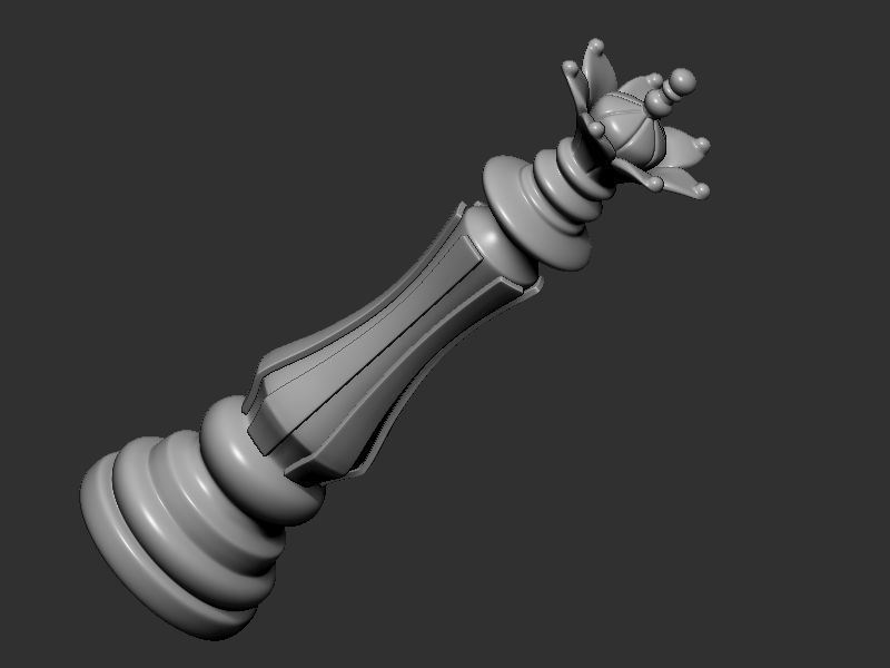 Chess king queen knight 3D print model_14