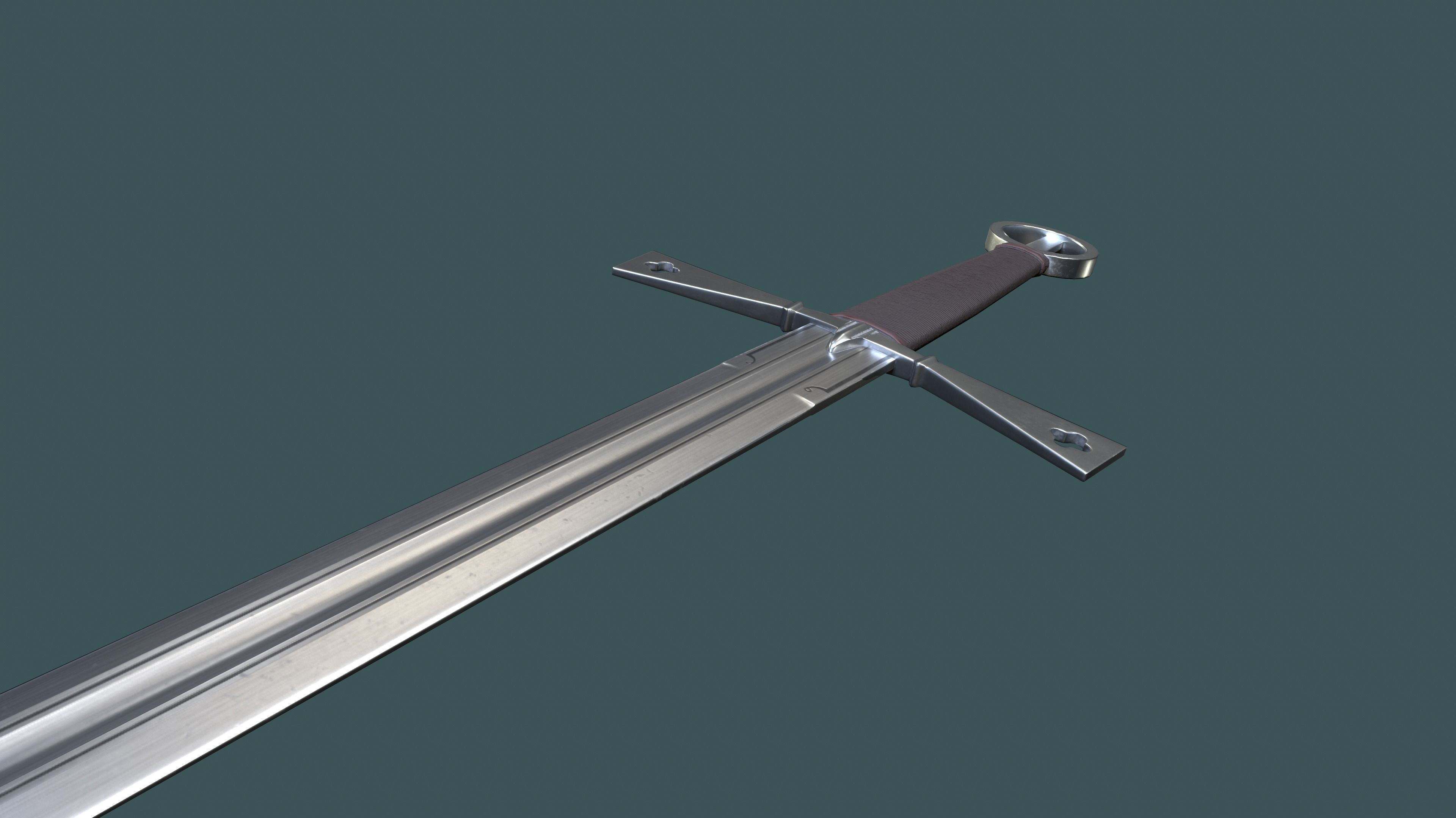 Albion Gallowglass Medieval Sword PBR game ready Low-poly 3D model_3