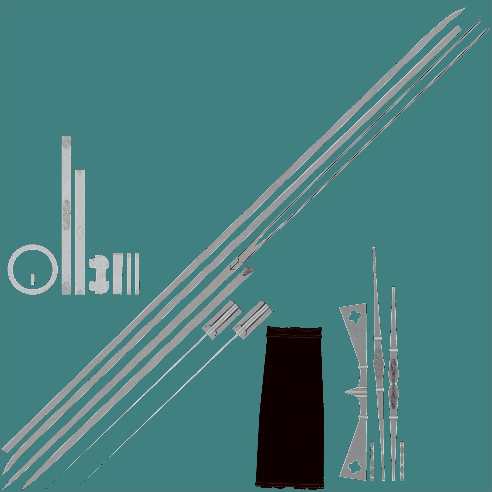 Albion Gallowglass Medieval Sword PBR game ready Low-poly 3D model_8