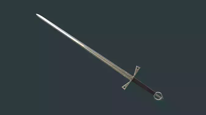 Albion Gallowglass Medieval Sword PBR game ready Low-poly 3D model