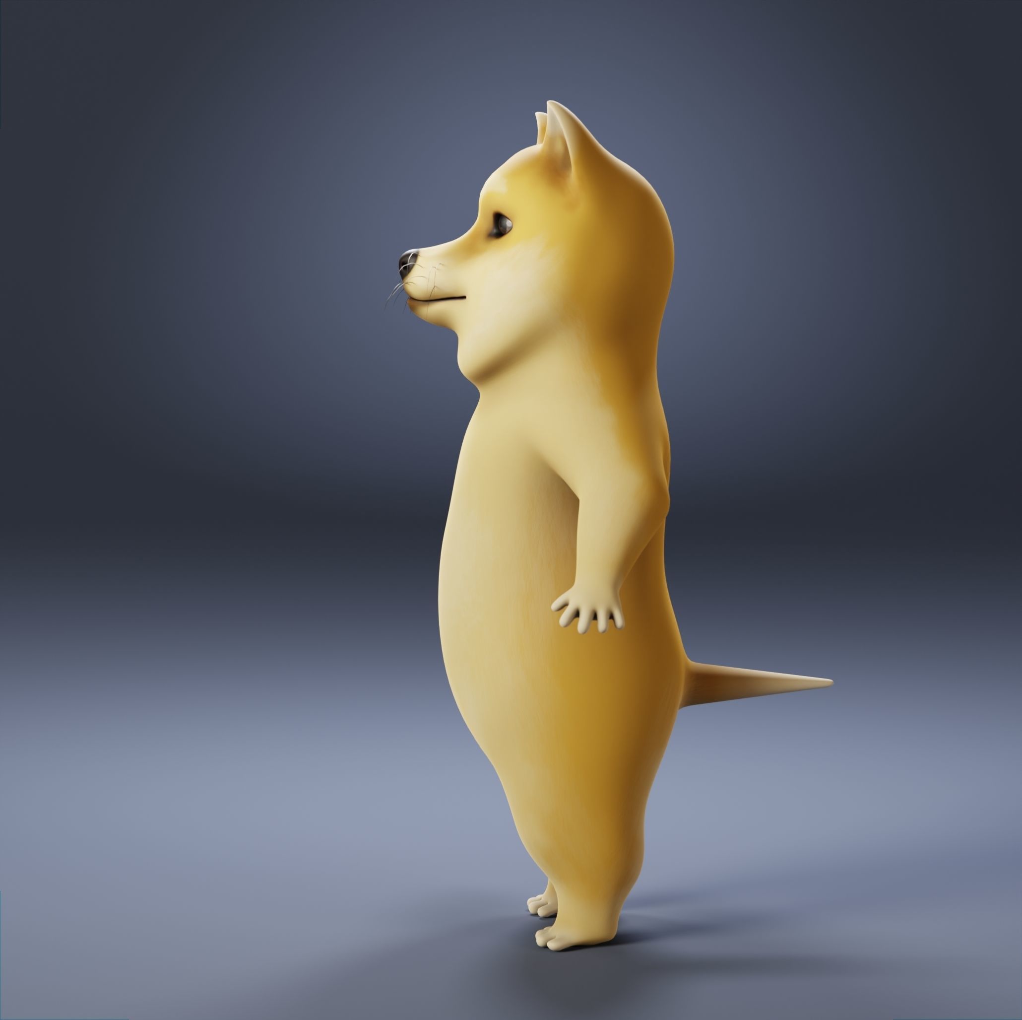 Dog cartoon character Low-poly 3D model_7