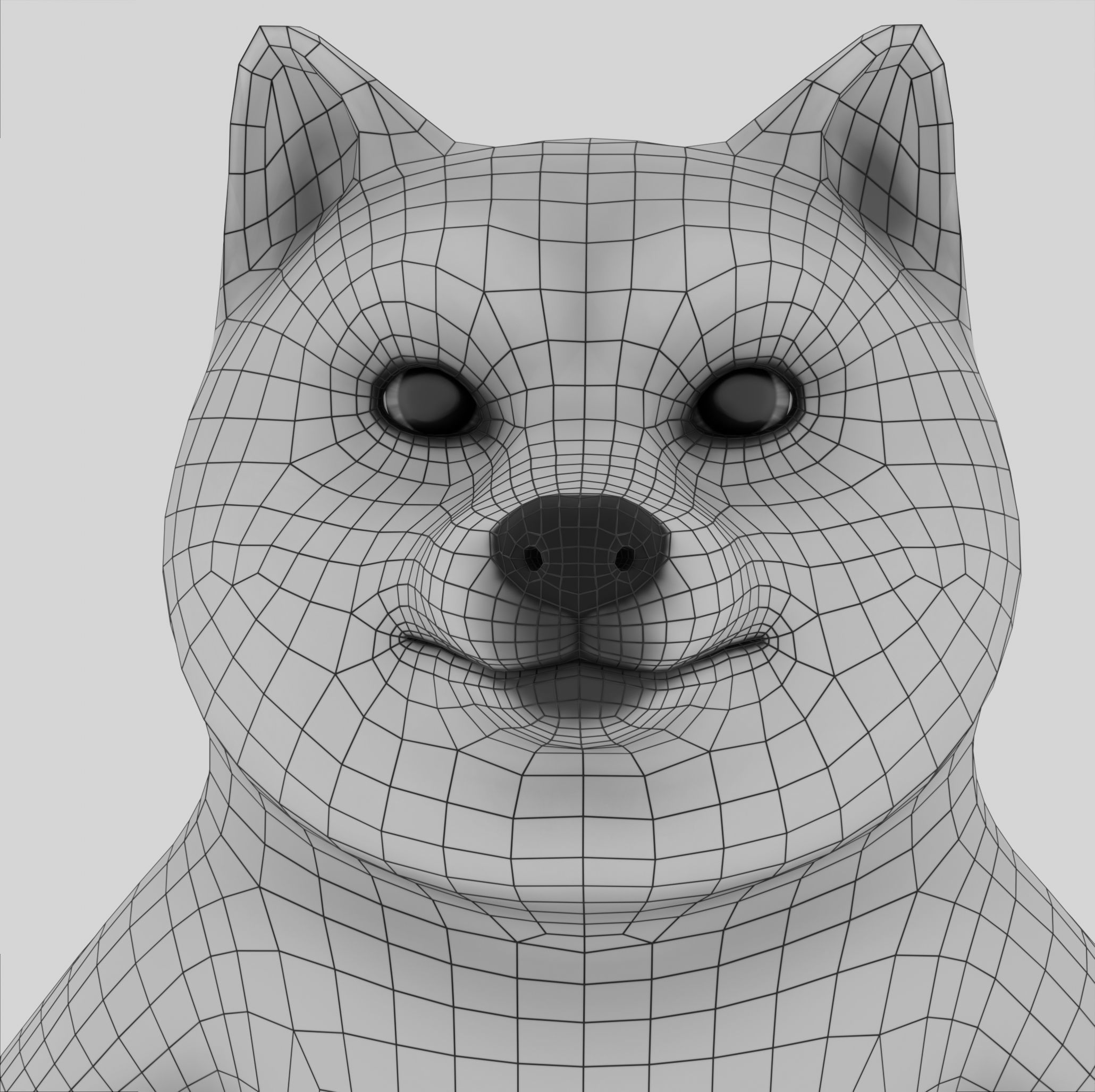 Dog cartoon character Low-poly 3D model_12