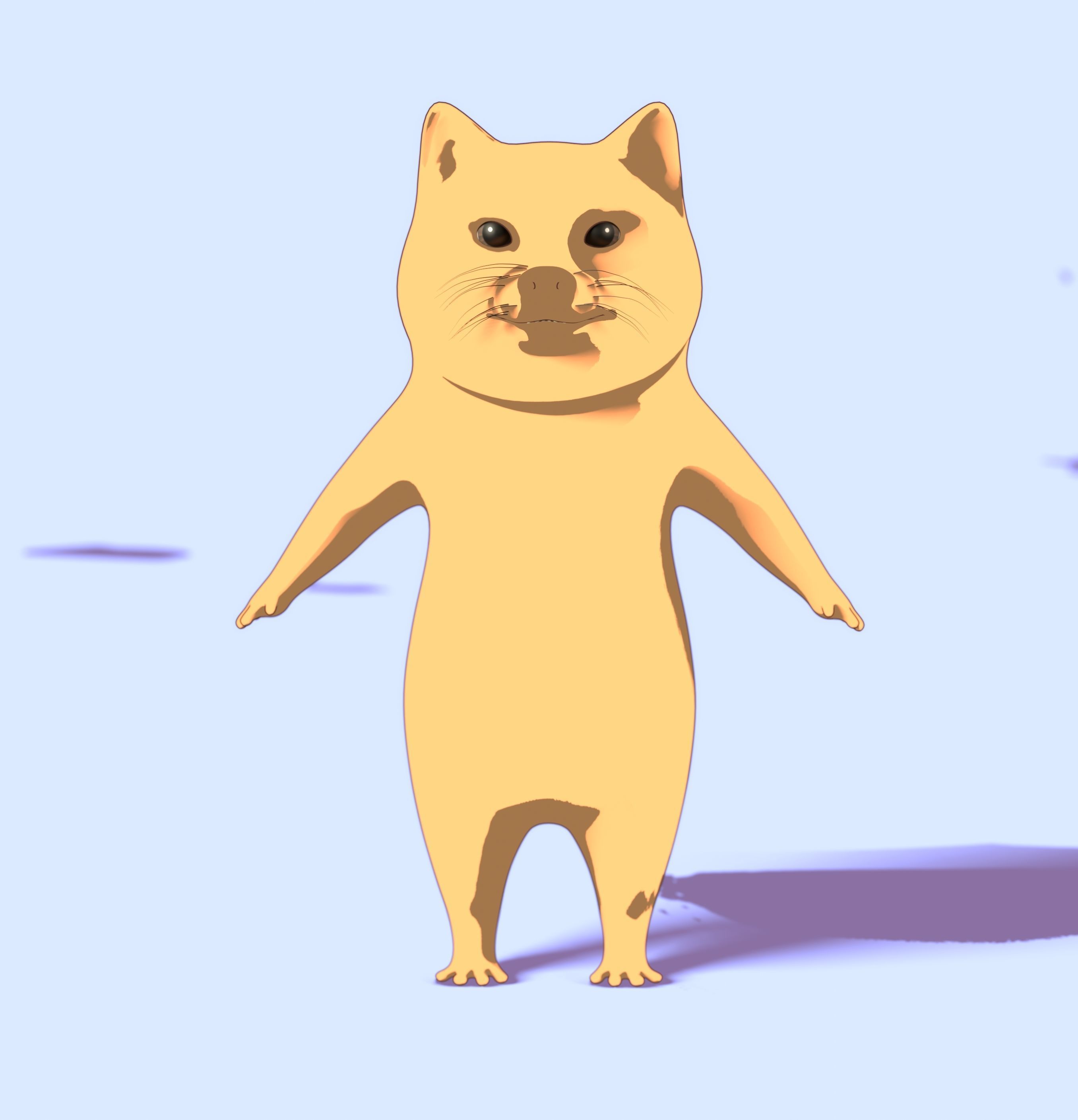 Dog cartoon character Low-poly 3D model_8