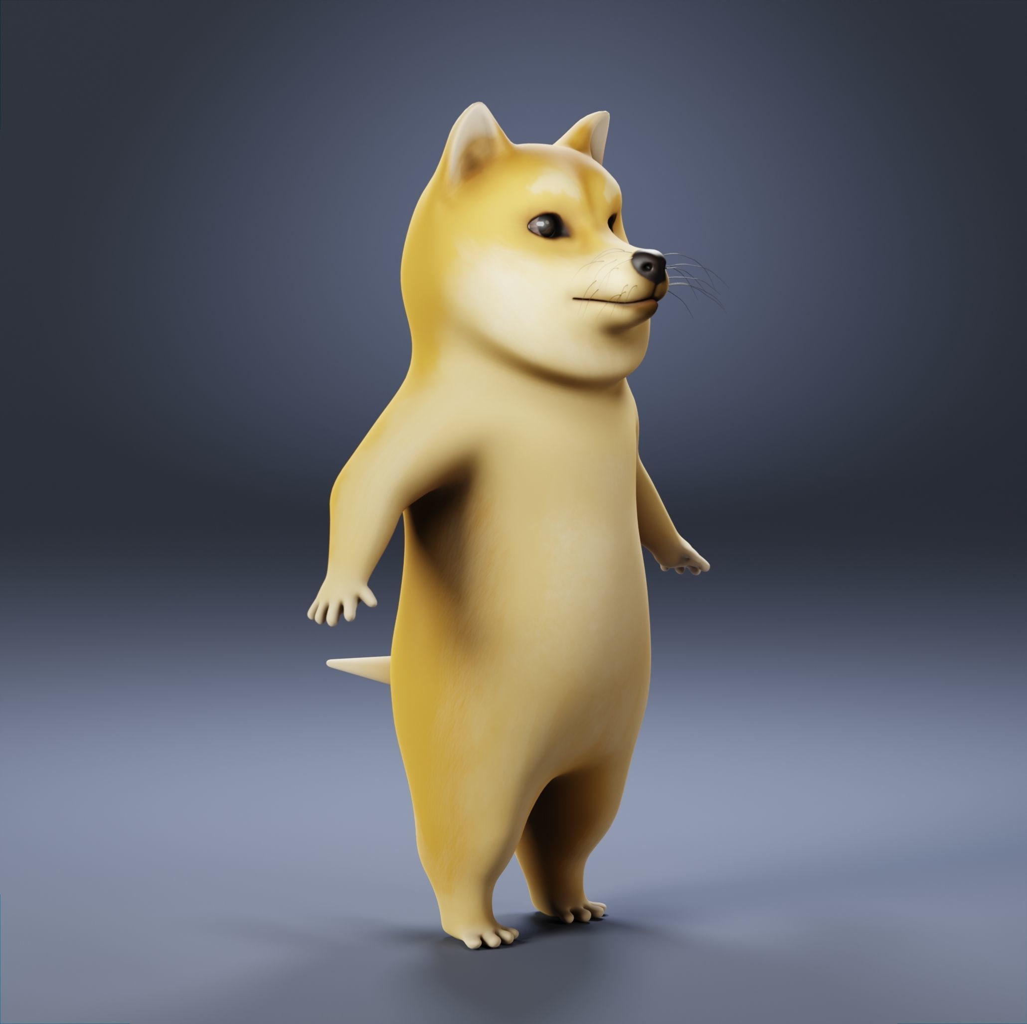 Dog cartoon character Low-poly 3D model_3