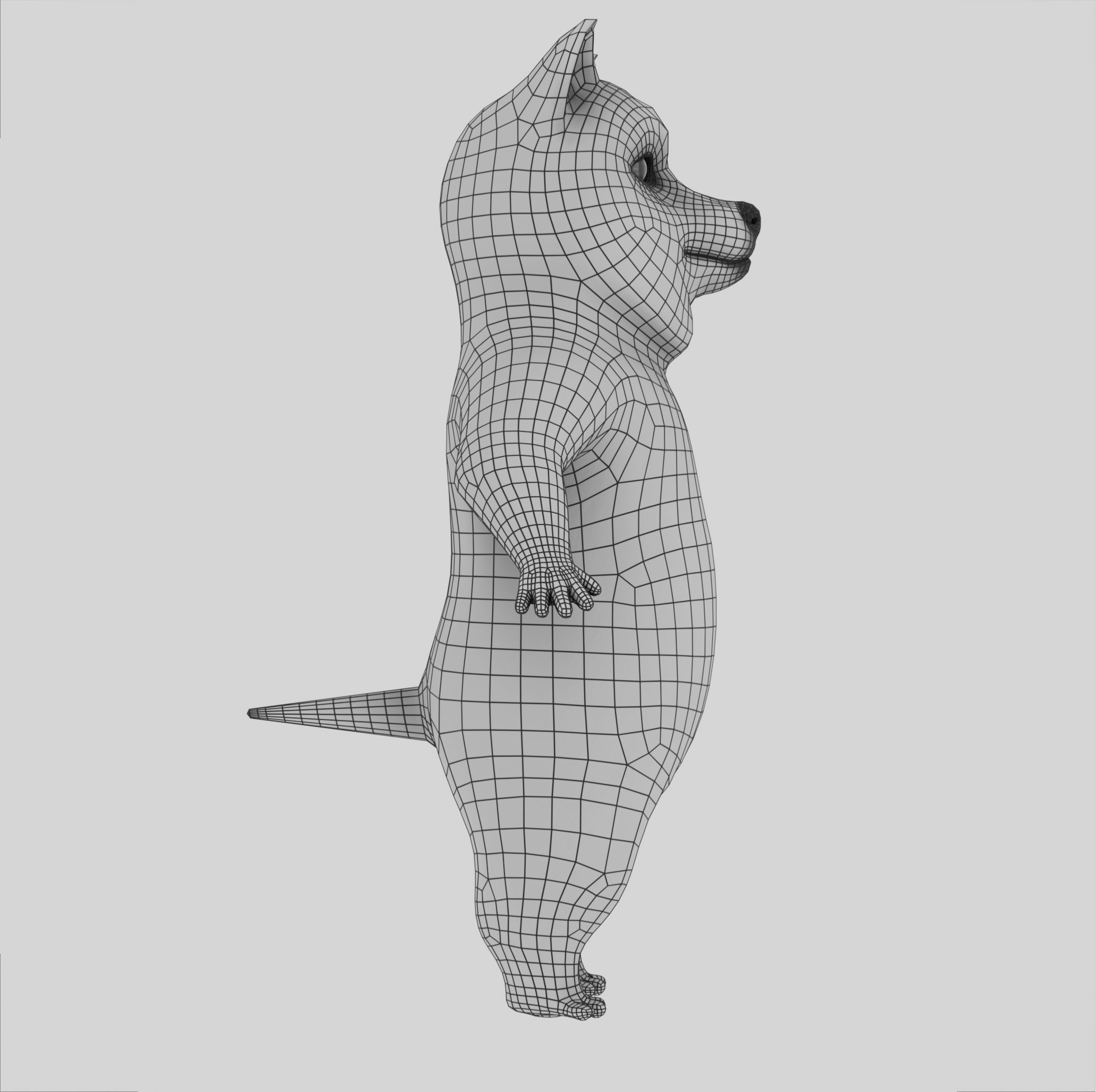 Dog cartoon character Low-poly 3D model_10