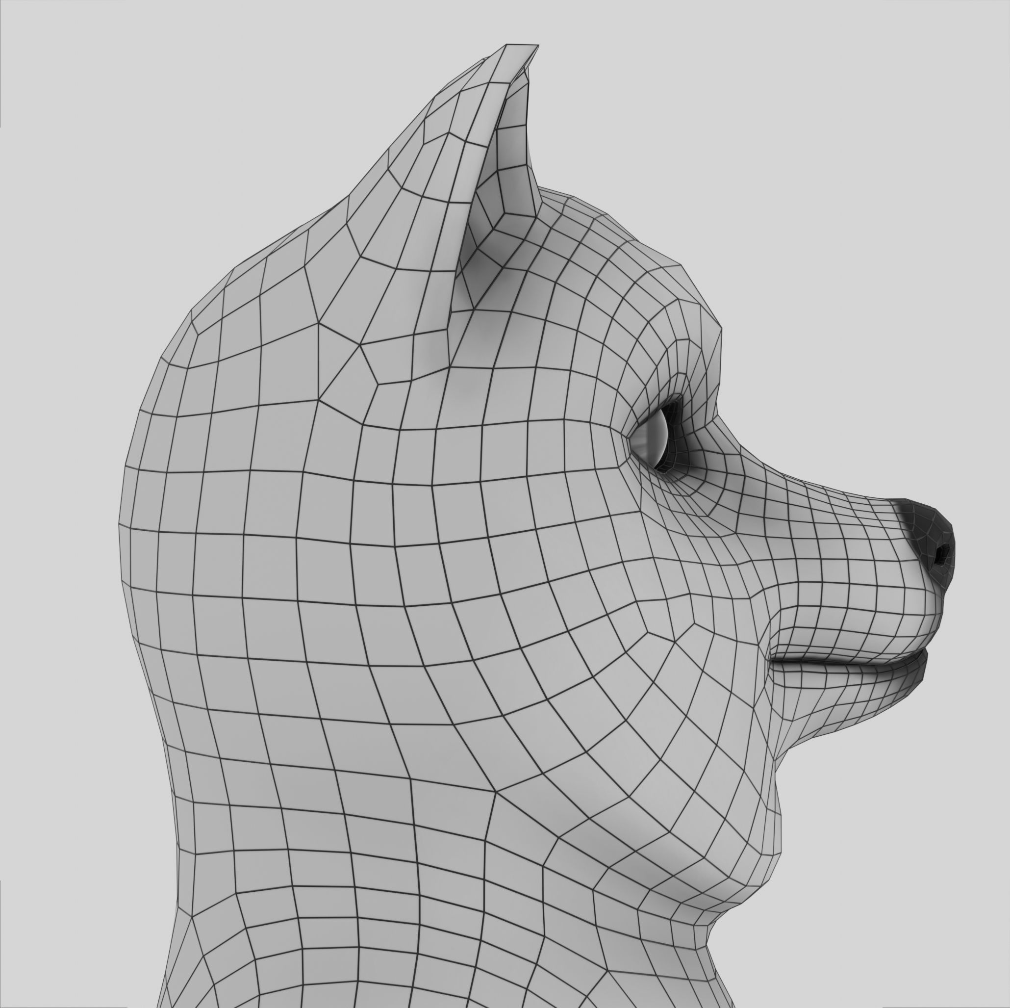 Dog cartoon character Low-poly 3D model_13
