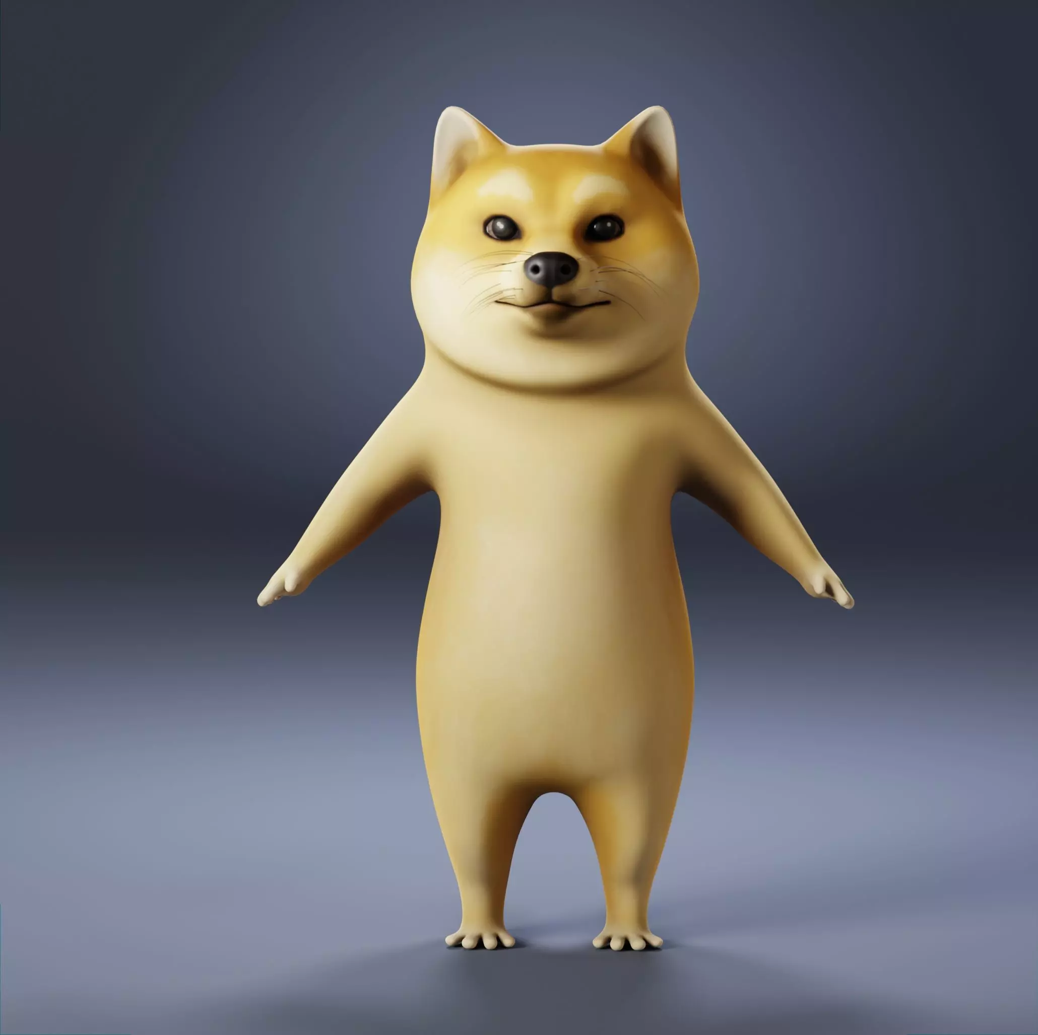 Dog cartoon character Low-poly 3D model_0