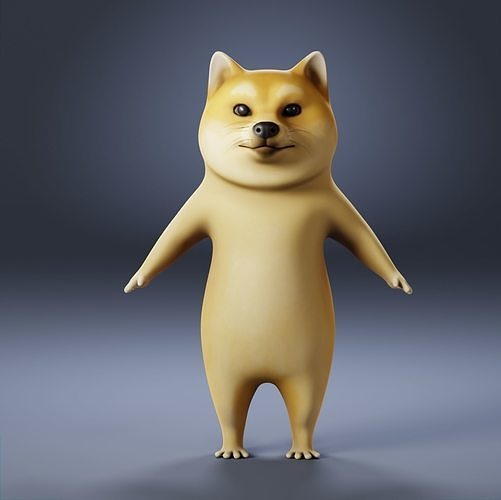 Dog cartoon character Low-poly 3D model