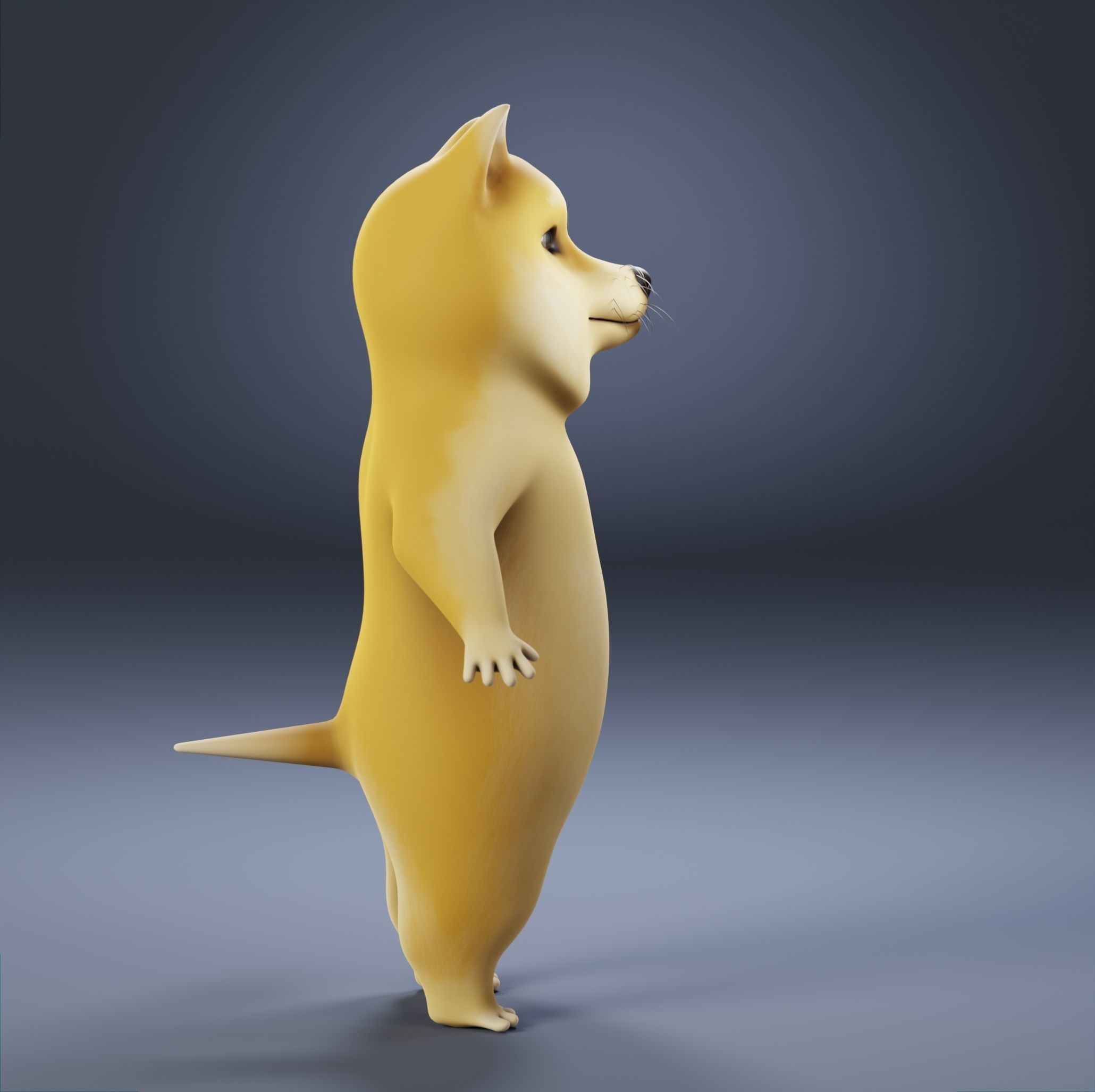 Dog cartoon character Low-poly 3D model_4