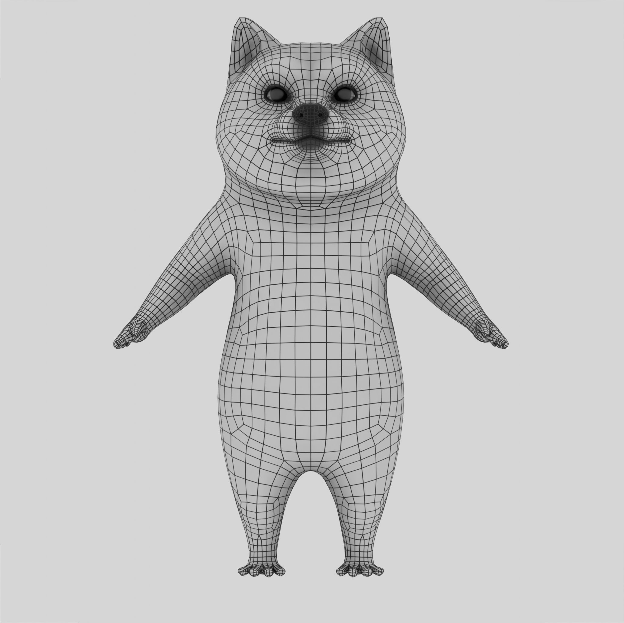 Dog cartoon character Low-poly 3D model_9