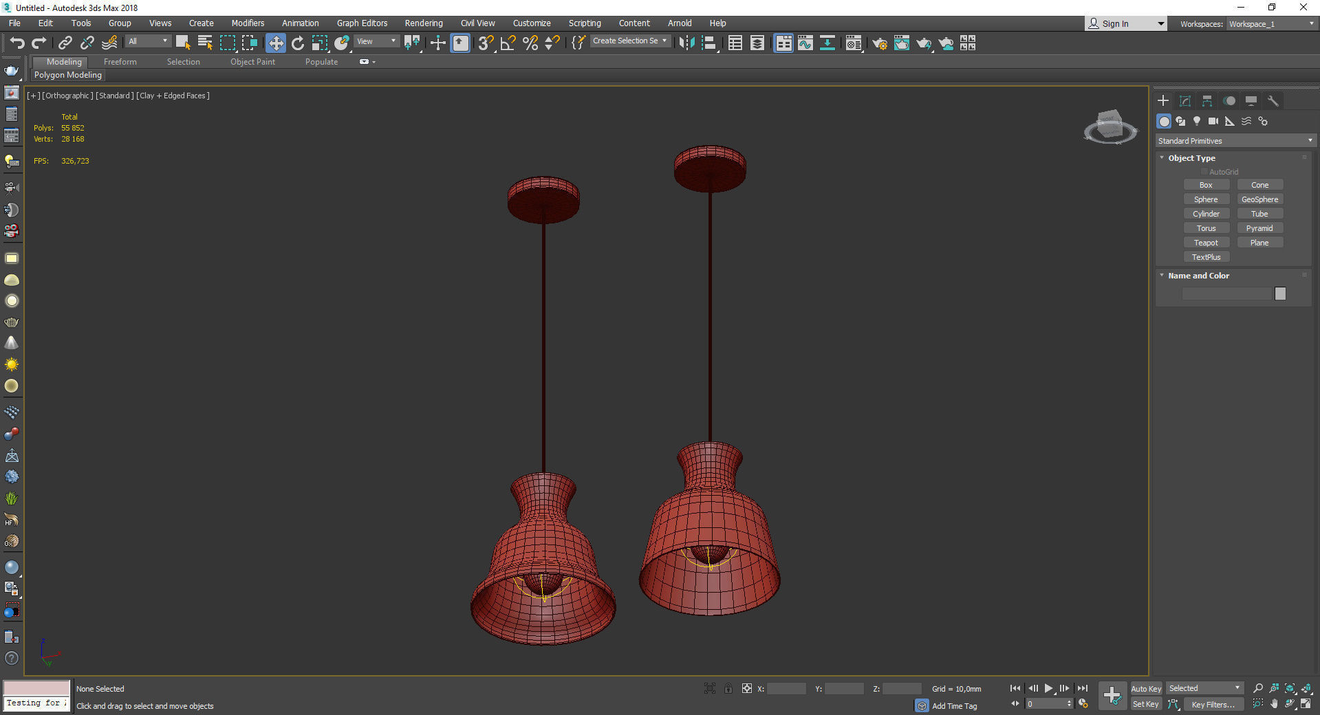 Salute Clear Pendant Light Low-poly 3D model_3