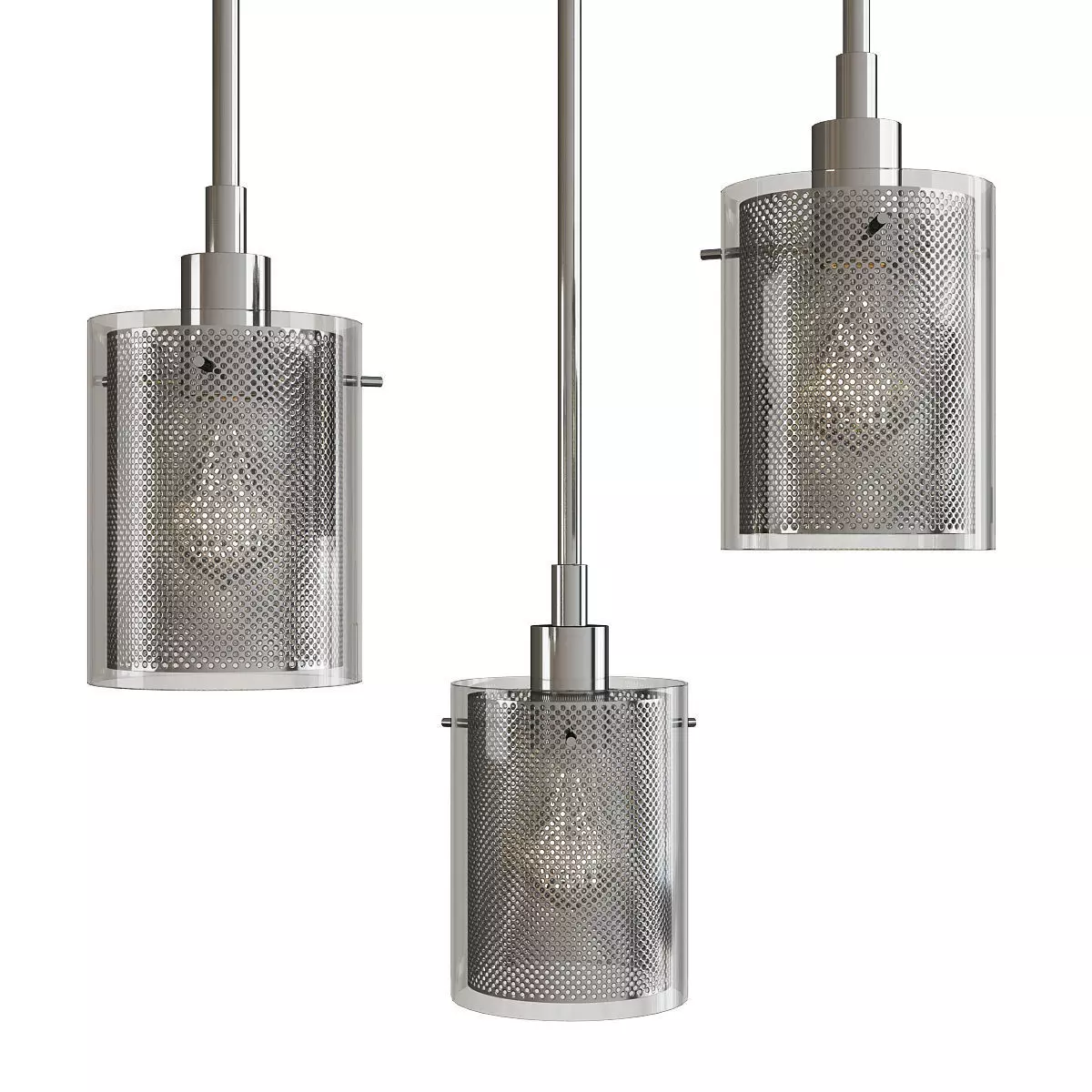 Grid Mini Pendant Light Low-poly 3D model
