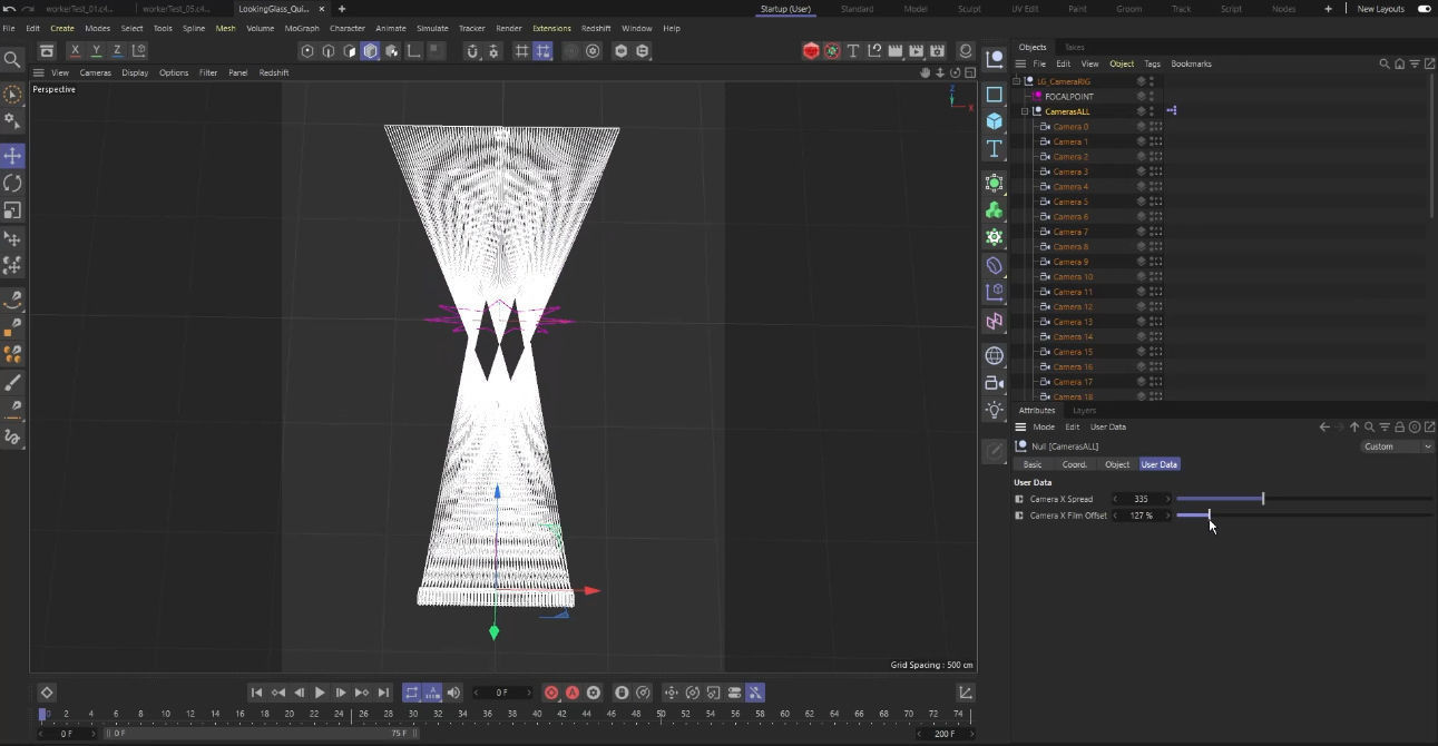 Looking Glass Portrait Hologram Cinema 4D Quilt render setup Free 3D model_2