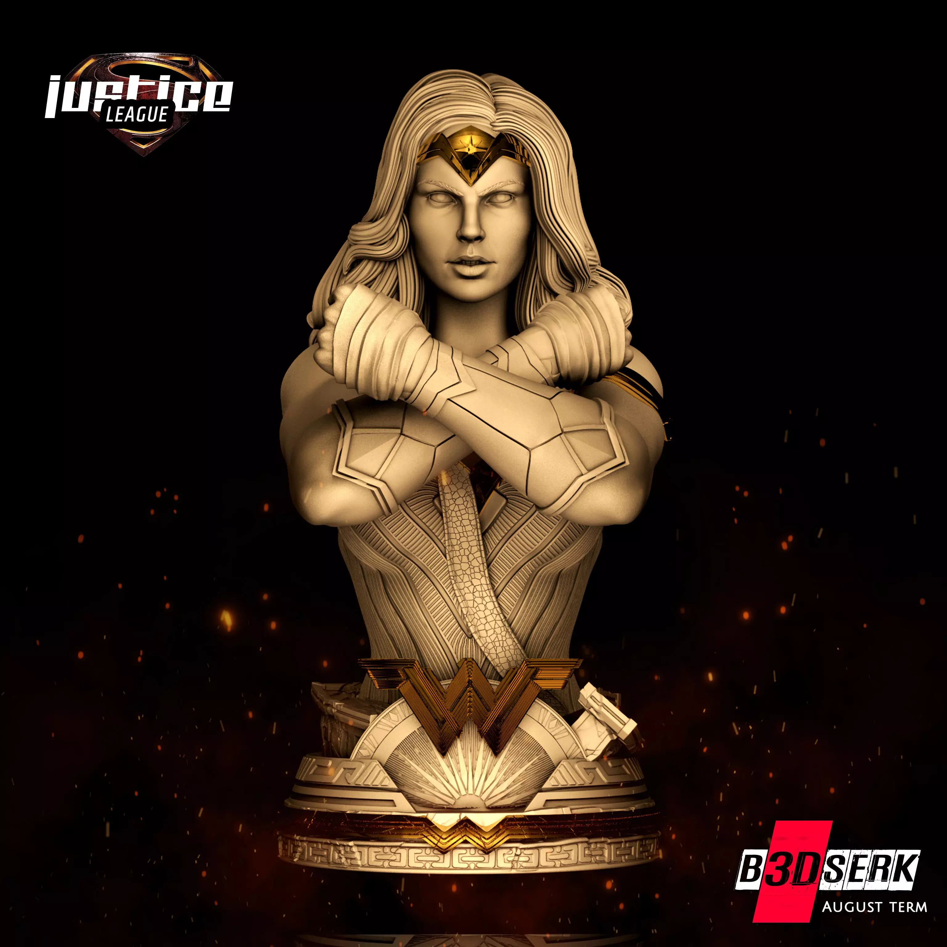 B3DSERK August Term Wonder Woman Bust ready for printing 3D print model_0
