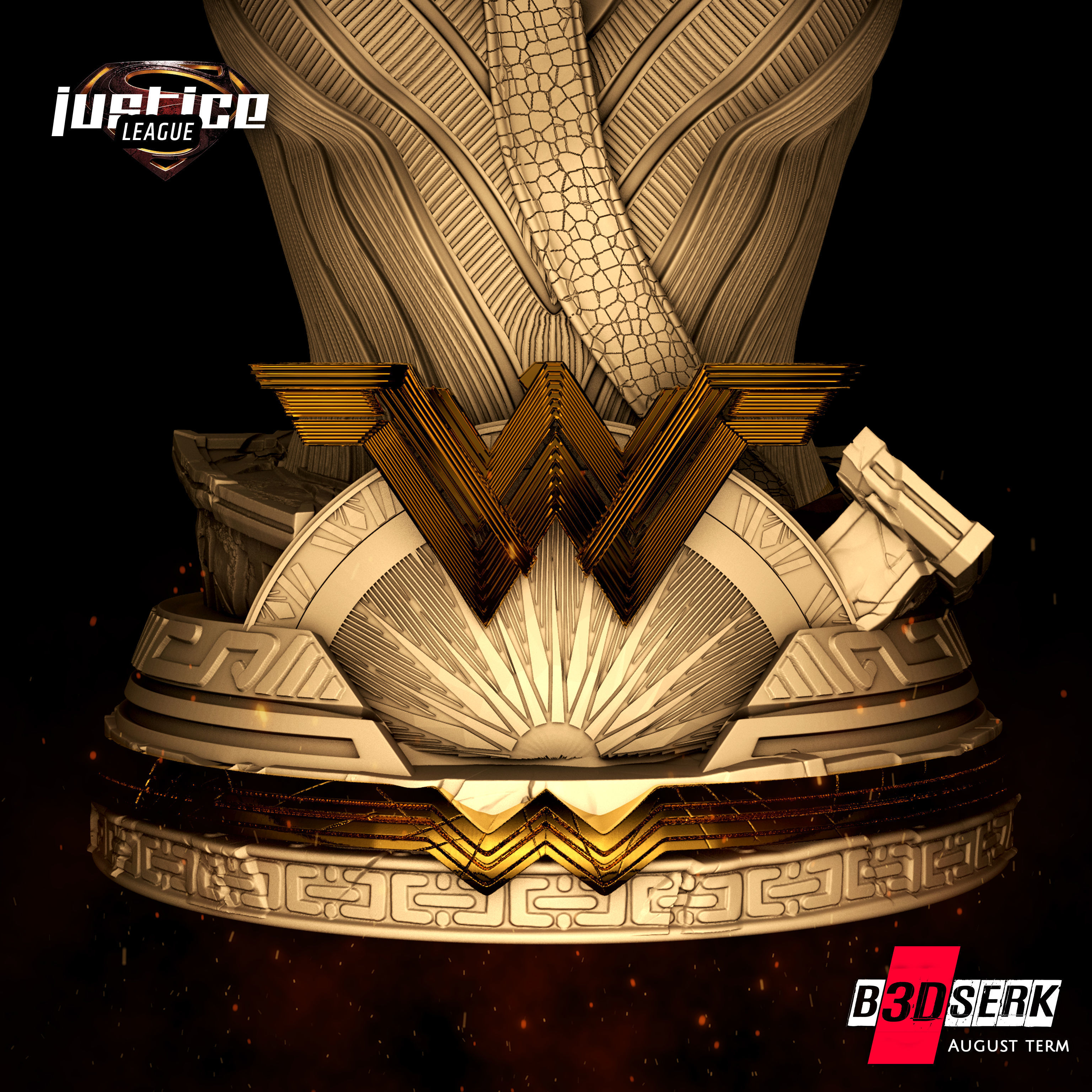 B3DSERK August Term Wonder Woman Bust ready for printing 3D print model_9