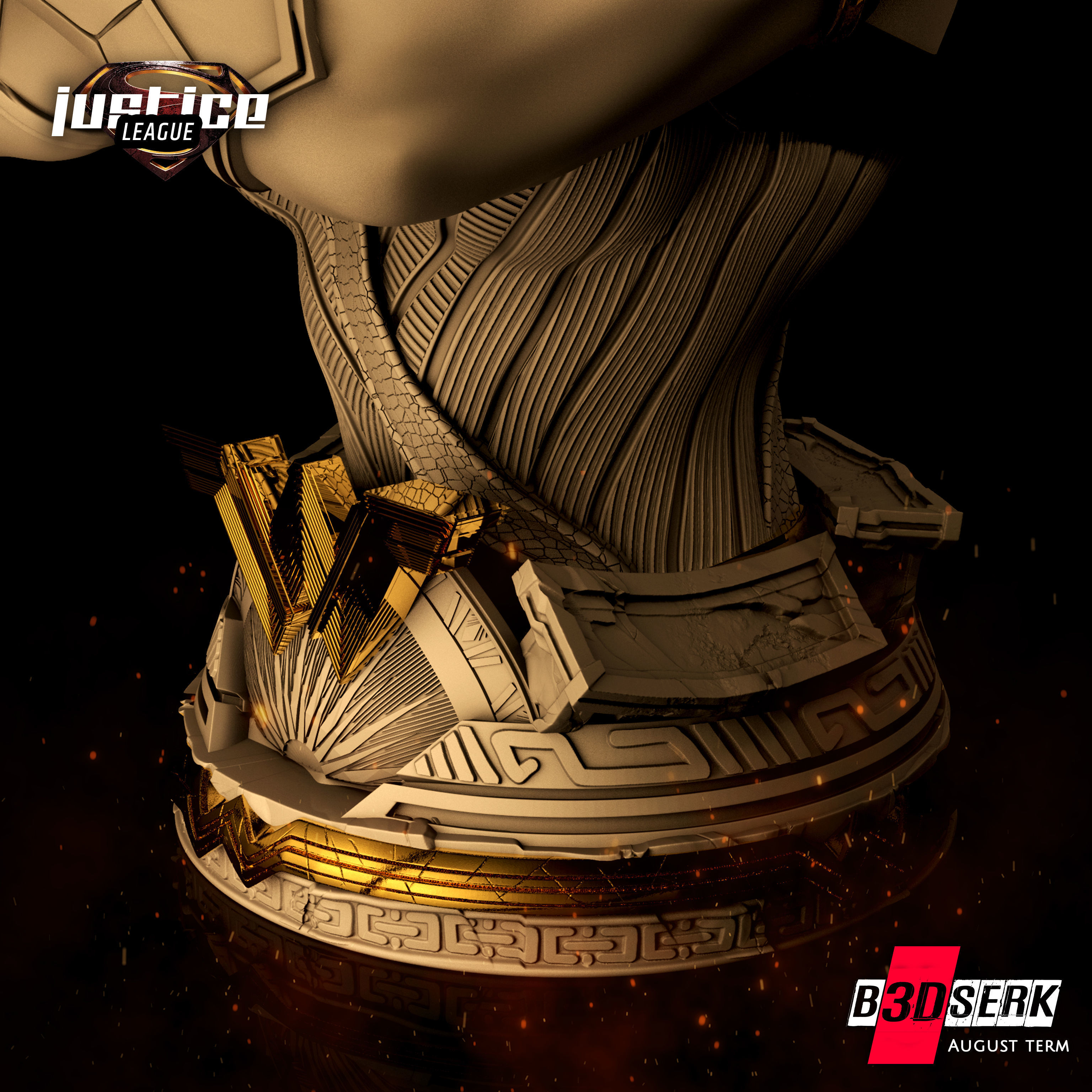 B3DSERK August Term Wonder Woman Bust ready for printing 3D print model_7