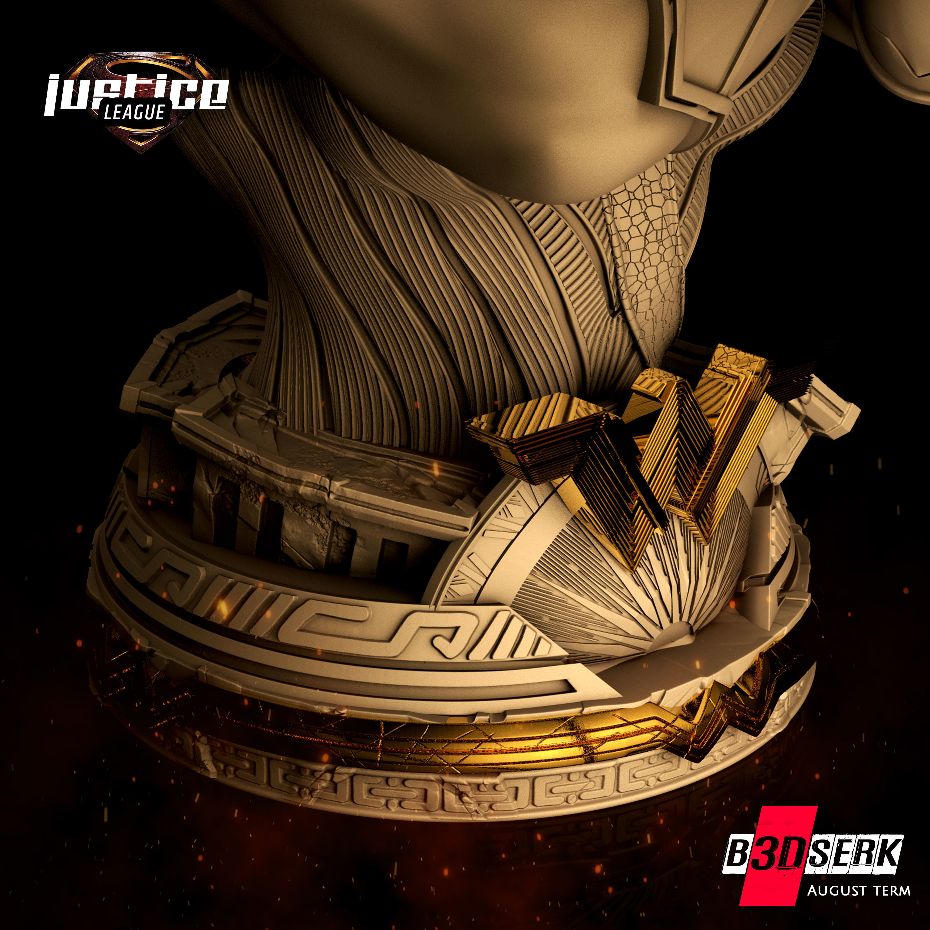 B3DSERK August Term Wonder Woman Bust ready for printing 3D print model_8