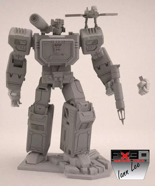 TRANSFORMER SOUNDWAVE G1 CON LASERBEAK 3D print model 3D print model_0