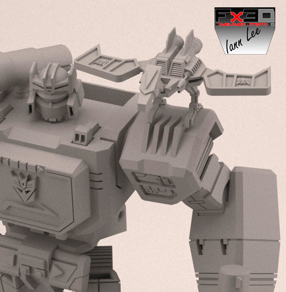 TRANSFORMER SOUNDWAVE G1 CON LASERBEAK 3D print model 3D print model_7