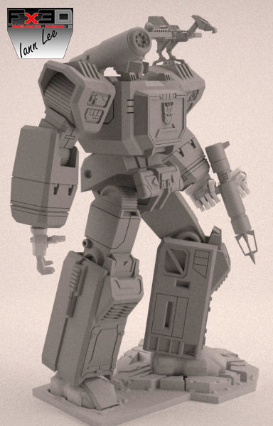 TRANSFORMER SOUNDWAVE G1 CON LASERBEAK 3D print model 3D print model_2