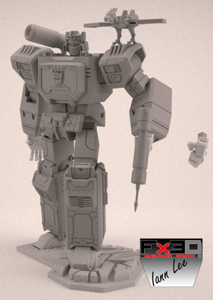 TRANSFORMER SOUNDWAVE G1 CON LASERBEAK 3D print model 3D print model_5