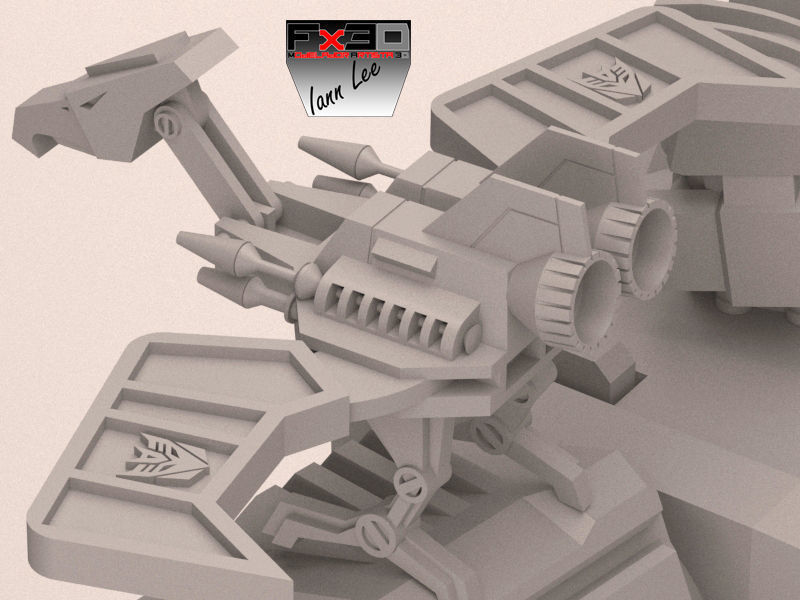 TRANSFORMER SOUNDWAVE G1 CON LASERBEAK 3D print model 3D print model_9