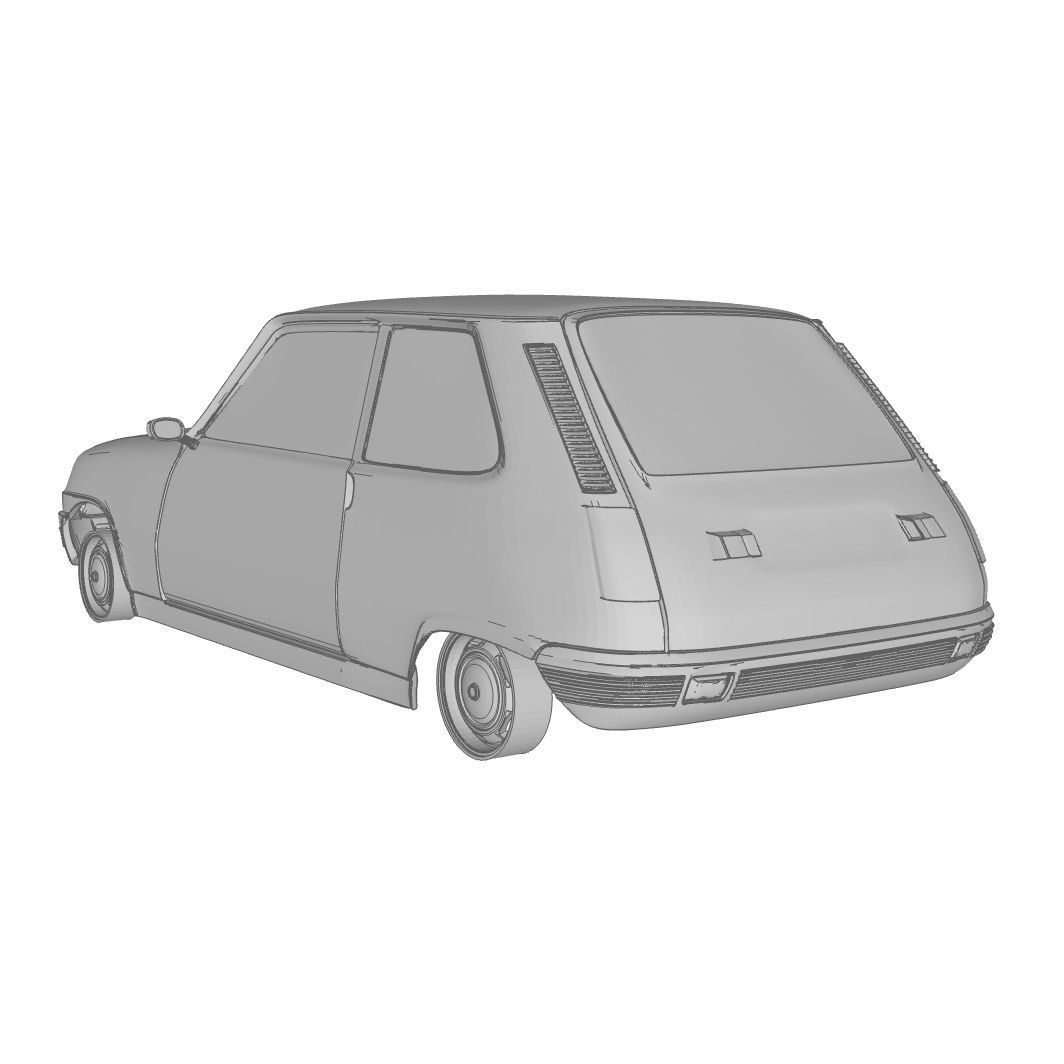 Renault 5 wheel 3D print model_7