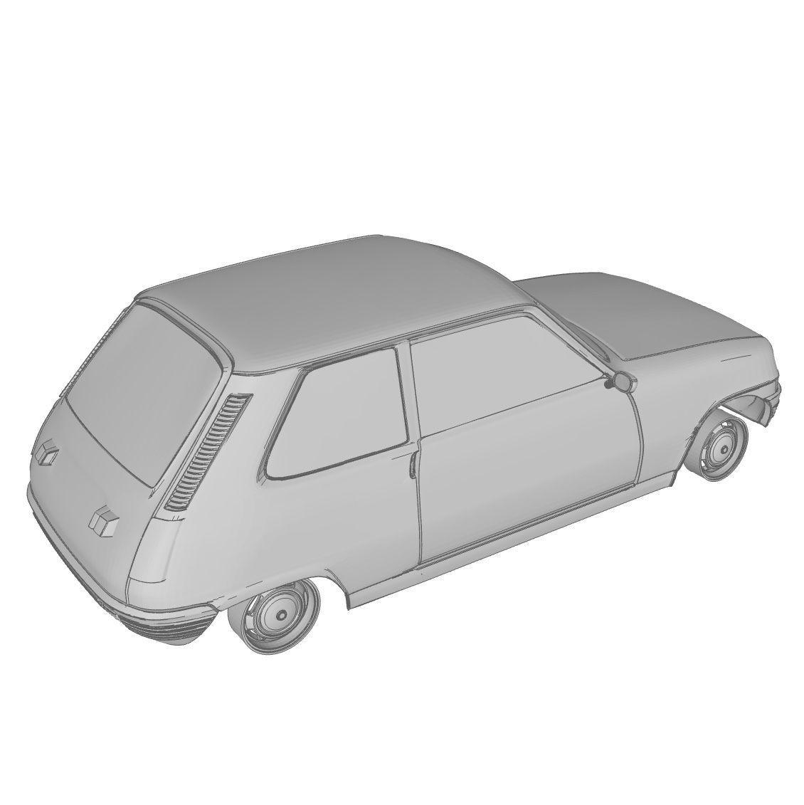 Renault 5 wheel 3D print model_9