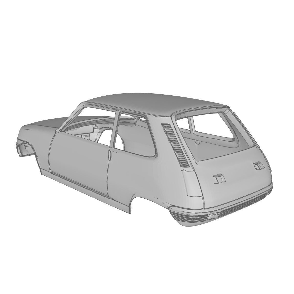 Renault 5 wheel 3D print model_5